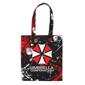 Шоппер 3D с принтом UMBRELLA CORPORATION. в Кировске, 100% полиэстер | Плотность: 200 г/м2; Размер: 34×35 см; Высота лямок: 30 см | corp | corporation | resident evil | umbrella | umbrella corporation | зомби апокалипсис | зонт | игра