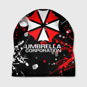 Шапка 3D с принтом UMBRELLA CORPORATION. в Кировске, 100% полиэстер | универсальный размер, печать по всей поверхности изделия | corp | corporation | resident evil | umbrella | umbrella corporation | зомби апокалипсис | зонт | игра