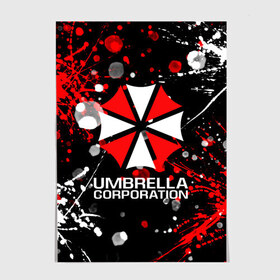 Постер с принтом UMBRELLA CORPORATION. в Кировске, 100% бумага
 | бумага, плотность 150 мг. Матовая, но за счет высокого коэффициента гладкости имеет небольшой блеск и дает на свету блики, но в отличии от глянцевой бумаги не покрыта лаком | corp | corporation | resident evil | umbrella | umbrella corporation | зомби апокалипсис | зонт | игра