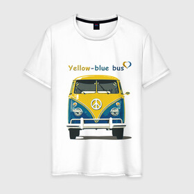 Мужская футболка хлопок с принтом Я люблю вас (Yellow-blue bus) в Кировске, 100% хлопок | прямой крой, круглый вырез горловины, длина до линии бедер, слегка спущенное плечо. | Тематика изображения на принте: 14 февраля | bus | camper | i love you | love you | volkswagen | vw | автобус | автомобилисту | английский | бейсболка | бутылка | валентинов день | водителю | день влюбленных | день святого валент | кепка | кружка | люблю