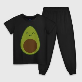 Детская пижама хлопок с принтом Авокадо (+спина) в Кировске, 100% хлопок |  брюки и футболка прямого кроя, без карманов, на брюках мягкая резинка на поясе и по низу штанин
 | Тематика изображения на принте: avocado | vegan | vegetarian | авокадо | веган | вегетарианство
