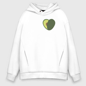 Мужское худи Oversize хлопок с принтом Avocado Heart в Кировске, френч-терри — 70% хлопок, 30% полиэстер. Мягкий теплый начес внутри —100% хлопок | боковые карманы, эластичные манжеты и нижняя кромка, капюшон на магнитной кнопке | avocado | vegan | vegetarian | авокадо | веган | вегетарианство