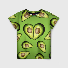 Детская футболка 3D с принтом Люблю авокадо в Кировске, 100% гипоаллергенный полиэфир | прямой крой, круглый вырез горловины, длина до линии бедер, чуть спущенное плечо, ткань немного тянется | food | green | vegetarian | вегетарианец | влюбленность | влюбленные | вместе навсегда | девушке | здоровый | здоровый образ жизни | зелень | кружка | любимая | любимый | люблю | май | натуральный