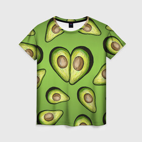 Женская футболка 3D с принтом Люблю авокадо в Кировске, 100% полиэфир ( синтетическое хлопкоподобное полотно) | прямой крой, круглый вырез горловины, длина до линии бедер | food | green | vegetarian | вегетарианец | влюбленность | влюбленные | вместе навсегда | девушке | здоровый | здоровый образ жизни | зелень | кружка | любимая | любимый | люблю | май | натуральный
