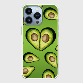 Чехол для iPhone 13 Pro с принтом Люблю авокадо в Кировске,  |  | food | green | vegetarian | вегетарианец | влюбленность | влюбленные | вместе навсегда | девушке | здоровый | здоровый образ жизни | зелень | кружка | любимая | любимый | люблю | май | натуральный