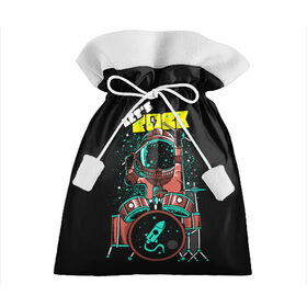 Подарочный 3D мешок с принтом Lets Rock в Кировске, 100% полиэстер | Размер: 29*39 см | art | astronaut | drummer | drums | rock | rocket | space | арт | астронавт | барабанщик | барабаны | космонавт | космос | ракета | рок