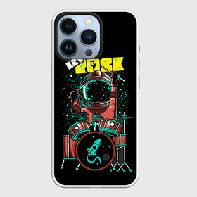 Чехол для iPhone 13 Pro с принтом Lets Rock в Кировске,  |  | art | astronaut | drummer | drums | rock | rocket | space | арт | астронавт | барабанщик | барабаны | космонавт | космос | ракета | рок