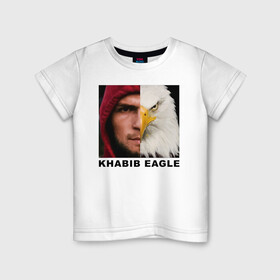 Детская футболка хлопок с принтом Хабиб Орел, Khabib Eagle в Кировске, 100% хлопок | круглый вырез горловины, полуприлегающий силуэт, длина до линии бедер | combat sambo | combat sport | khabib eagle | mixfight | mma | nurmagomrdov | sambo | боевое самбо | единоборства | ммаб khabib | нурмагомедов самбо | хабиб | хабиб орел