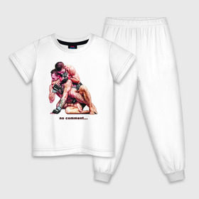 Детская пижама хлопок с принтом Хабиб vs Конор в Кировске, 100% хлопок |  брюки и футболка прямого кроя, без карманов, на брюках мягкая резинка на поясе и по низу штанин
 | 