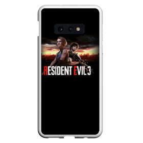 Чехол для Samsung S10E с принтом Resident Evil 3 в Кировске, Силикон | Область печати: задняя сторона чехла, без боковых панелей | Тематика изображения на принте: carlos oliveira | jill valentine | nemesis | re 3 | resident evil 3 remake | джил вэлентайн | карлос оливейра | немезида | немезис | обитель зла