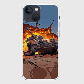 Чехол для iPhone 13 mini с принтом Танк в Кировске,  |  | 23 февраля | армия | военная техника | военные | военный | защитник отечества | оружие | праздник | праздник защитника | силовые структуры | танк | танки