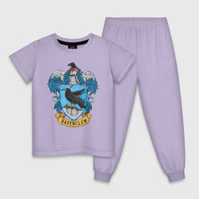 Детская пижама хлопок с принтом Coat of Ravenclaw в Кировске, 100% хлопок |  брюки и футболка прямого кроя, без карманов, на брюках мягкая резинка на поясе и по низу штанин
 | vdgerir | гарри поттер | гриффиндор | дамблдор | добби | слизерин | хогвартс