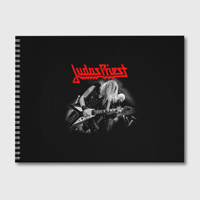 Альбом для рисования с принтом JUDAS PRIEST в Кировске, 100% бумага
 | матовая бумага, плотность 200 мг. | Тематика изображения на принте: firepower | judas priest | бог металла | джудас прист | иуда прист | музыка | роб хэлфорд | рок | рок н ролл | хэви метал