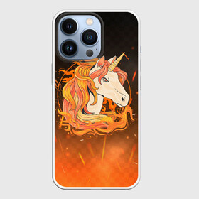 Чехол для iPhone 13 Pro с принтом Огненный единорог в Кировске,  |  | pony | грива | единорог | лошадь | огненный | пламя | пони | поняшка | рог | рыжий