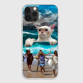 Чехол для iPhone 12 Pro с принтом Морской Кошак в Кировске, силикон | область печати: задняя сторона чехла, без боковых панелей | cat | mem | mems | вода | волны | кот | котейка | котик | кошак | кошка | мем | мем с котом | мемы | мемы с котом | мокрый кот | море | морской кот | морской кошак | облака | океан | прикол | приколы | тучи | шторм