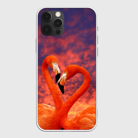 Чехол для iPhone 12 Pro Max с принтом Flamingo Love в Кировске, Силикон |  | Тематика изображения на принте: 14 февраля | 8 марта | валентинов день | верность | влюбленность | влюбленные | вместе | вместе навсегда | девушке | женат | женский день | женский праздник | закат | замужем | кружка | любимая