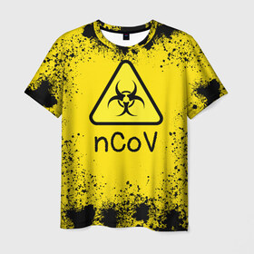 Мужская футболка 3D с принтом nСov в Кировске, 100% полиэфир | прямой крой, круглый вырез горловины, длина до линии бедер | ncov | биоинк | китай | коронавирус | сталкер | чума | эпидемия