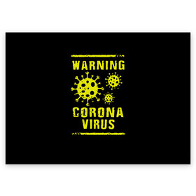Поздравительная открытка с принтом Warning Corona Virus в Кировске, 100% бумага | плотность бумаги 280 г/м2, матовая, на обратной стороне линовка и место для марки
 | 2019 | 2019 ncov | 2020 | corona | coronavirus | market | ncov | pneumonia | seafood | virus | warning | wuhan | вирус | внимание | китай | коронавирус | осторожно | ухань | уханьский коронавирус | штамм