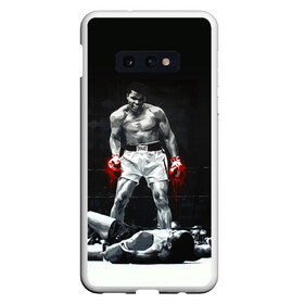 Чехол для Samsung S10E с принтом Muhammad Ali в Кировске, Силикон | Область печати: задняя сторона чехла, без боковых панелей | ali | muhammad ali | the greatest | али | бокс | мухамед али | мухаммед али