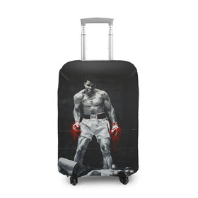Чехол для чемодана 3D с принтом Muhammad Ali в Кировске, 86% полиэфир, 14% спандекс | двустороннее нанесение принта, прорези для ручек и колес | ali | muhammad ali | the greatest | али | бокс | мухамед али | мухаммед али
