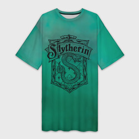 Платье-футболка 3D с принтом Coat of Slytherin в Кировске,  |  | vdgerir | гарри поттер | гриффиндор | дамблдор | добби | слизерин | хогвартс