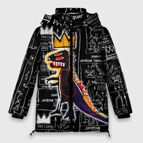 Женская зимняя куртка Oversize с принтом Basquiat Dinosaur в Кировске, верх — 100% полиэстер; подкладка — 100% полиэстер; утеплитель — 100% полиэстер | длина ниже бедра, силуэт Оверсайз. Есть воротник-стойка, отстегивающийся капюшон и ветрозащитная планка. 

Боковые карманы с листочкой на кнопках и внутренний карман на молнии | Тематика изображения на принте: art | louis vuitton | lv