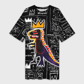 Платье-футболка 3D с принтом Basquiat Dinosaur в Кировске,  |  | art | louis vuitton | lv