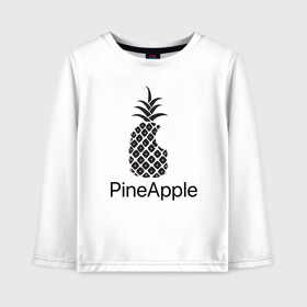 Детский лонгслив хлопок с принтом PineApple в Кировске, 100% хлопок | круглый вырез горловины, полуприлегающий силуэт, длина до линии бедер | apple | pineapple | ананас | фрукт | фрукты | эпл | эппл