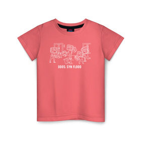 Детская футболка хлопок с принтом DDoS: SYN Flood white в Кировске, 100% хлопок | круглый вырез горловины, полуприлегающий силуэт, длина до линии бедер | ddos | it comics | it комикс | syn flood | ддос | ддос атака