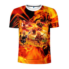 Мужская футболка 3D спортивная с принтом Judas Priest в Кировске, 100% полиэстер с улучшенными характеристиками | приталенный силуэт, круглая горловина, широкие плечи, сужается к линии бедра | judas | priest | грув метал | группа | рок | хард рок | хеви метал