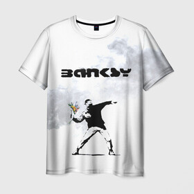 Мужская футболка 3D с принтом Banksy  в Кировске, 100% полиэфир | прямой крой, круглый вырез горловины, длина до линии бедер | banksy | бэнкси | граффити | стрит арт | художник