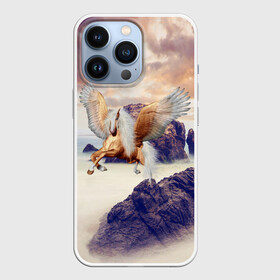 Чехол для iPhone 13 Pro с принтом Sea Sunset Horse в Кировске,  |  | Тематика изображения на принте: вечернее небо | закат | конь | крылатый | крылья | легенды | летающий | лошадь | мистический | мифология | мифы | море | морской | облака | облачность | пегас | плед | погода | подушка | скалы | сумка