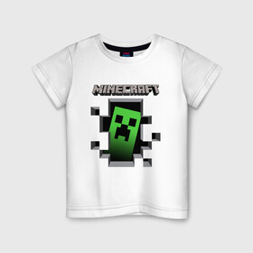 Детская футболка хлопок с принтом Minecraft в Кировске, 100% хлопок | круглый вырез горловины, полуприлегающий силуэт, длина до линии бедер | minecraft | roblox | выживание | игра | майн | майнкрафт | роблокс