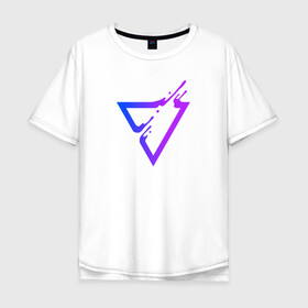 Мужская футболка хлопок Oversize с принтом Liquid Triangle в Кировске, 100% хлопок | свободный крой, круглый ворот, “спинка” длиннее передней части | геометрия | графика | дизайн | красиво | треугольник