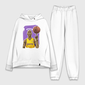 Женский костюм хлопок Oversize с принтом Kobe Bryant в Кировске,  |  | basketball | black | bryant | game | james | kobe | kobebryant | lakers | lebron | los angeles | mamba | nba | rip | slam dunk | баскетбол | баскетболист | брайант | браянт | джеймс | игрок | коби | леброн | лейкерс | лос анджеле