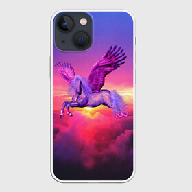 Чехол для iPhone 13 mini с принтом Dusk Sky Horse в Кировске,  |  | высота | закат | конь | крылья | легенды | летать | летающий | лошадь | мистический | мифология | мифы | небесный | небо | облака | облач | пегас | плед | подушка | полет | пурпурный | сумерки | сумка