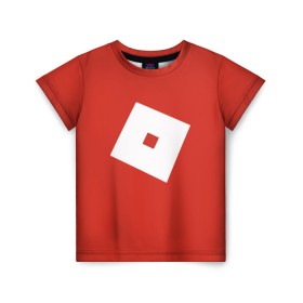 Детская футболка 3D с принтом Roblox в Кировске, 100% гипоаллергенный полиэфир | прямой крой, круглый вырез горловины, длина до линии бедер, чуть спущенное плечо, ткань немного тянется | Тематика изображения на принте: roblox | лого | роблокс