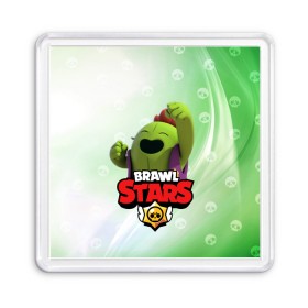 Магнит 55*55 с принтом spike brawl stars в Кировске, Пластик | Размер: 65*65 мм; Размер печати: 55*55 мм | Тематика изображения на принте: brawl | brawl stars | spike | бравл | бравл старс | спайк