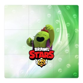 Магнитный плакат 3Х3 с принтом spike brawl stars в Кировске, Полимерный материал с магнитным слоем | 9 деталей размером 9*9 см | Тематика изображения на принте: brawl | brawl stars | spike | бравл | бравл старс | спайк