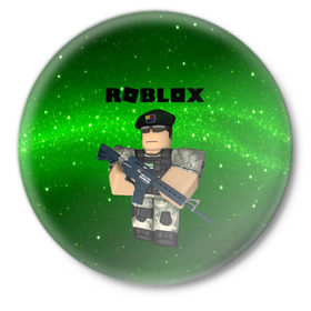 Значок с принтом Roblox в Кировске,  металл | круглая форма, металлическая застежка в виде булавки | game | roblox | блок | игра | игрушка | лего | майнкрафт | персонажи | персонажи из кубиков | роблокс | робот