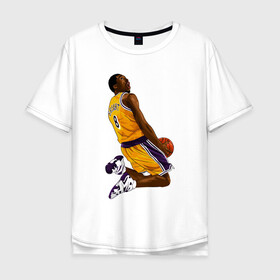 Мужская футболка хлопок Oversize с принтом Kobe Bryant в Кировске, 100% хлопок | свободный крой, круглый ворот, “спинка” длиннее передней части | basketball | black | bryant | game | james | kobe | kobebryant | lakers | lebron | los angeles | mamba | nba | rip | slam dunk | баскетбол | баскетболист | брайант | браянт | джеймс | игрок | коби | леброн | лейкерс | лос анджеле