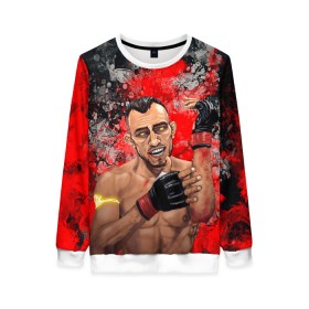 Женский свитшот 3D с принтом Tony Ferguson в Кировске, 100% полиэстер с мягким внутренним слоем | круглый вырез горловины, мягкая резинка на манжетах и поясе, свободная посадка по фигуре | ferguson | mma | tony | tony ferguson | ufs | боец | мма | тони | тони фергюсон | фергюсон | эль кукуй