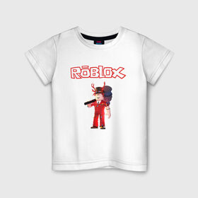 Детская футболка хлопок с принтом ROBLOX в Кировске, 100% хлопок | круглый вырез горловины, полуприлегающий силуэт, длина до линии бедер | game | gamer | logo | minecraft | roblox | simulator | игра | конструктор | лого | майнкрафт | симулятор | строительство | фигура
