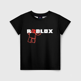 Детская футболка 3D с принтом Роблокс Roblox в Кировске, 100% гипоаллергенный полиэфир | прямой крой, круглый вырез горловины, длина до линии бедер, чуть спущенное плечо, ткань немного тянется | roblox | геометрия | игры | квадраты | линии | роблокс