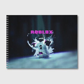 Альбом для рисования с принтом ROBLOX в Кировске, 100% бумага
 | матовая бумага, плотность 200 мг. | roblox | игра | компьютерная игра | логотип | онлайн | онлайн игра | роблакс | роблокс