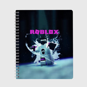 Тетрадь с принтом ROBLOX в Кировске, 100% бумага | 48 листов, плотность листов — 60 г/м2, плотность картонной обложки — 250 г/м2. Листы скреплены сбоку удобной пружинной спиралью. Уголки страниц и обложки скругленные. Цвет линий — светло-серый
 | roblox | игра | компьютерная игра | логотип | онлайн | онлайн игра | роблакс | роблокс