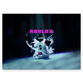 Поздравительная открытка с принтом ROBLOX в Кировске, 100% бумага | плотность бумаги 280 г/м2, матовая, на обратной стороне линовка и место для марки
 | roblox | игра | компьютерная игра | логотип | онлайн | онлайн игра | роблакс | роблокс