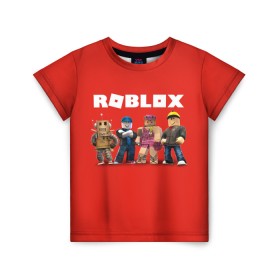 Детская футболка 3D с принтом ROBLOX в Кировске, 100% гипоаллергенный полиэфир | прямой крой, круглый вырез горловины, длина до линии бедер, чуть спущенное плечо, ткань немного тянется | roblox | игра | компьютерная игра | логотип | онлайн | онлайн игра | роблакс | роблокс