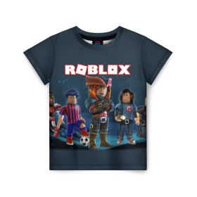 Детская футболка 3D с принтом ROBLOX в Кировске, 100% гипоаллергенный полиэфир | прямой крой, круглый вырез горловины, длина до линии бедер, чуть спущенное плечо, ткань немного тянется | roblox | игра | компьютерная игра | логотип | онлайн | онлайн игра | роблакс | роблокс