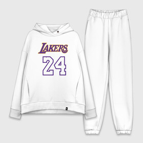 Женский костюм хлопок Oversize с принтом Lakers 24 в Кировске,  |  | basketball | black | bryant | game | james | kobe | kobebryant | lakers | lebron | los angeles | mamba | nba | rip | slam dunk | баскетбол | баскетболист | брайант | браянт | джеймс | игрок | коби | леброн | лейкерс | лос анджеле